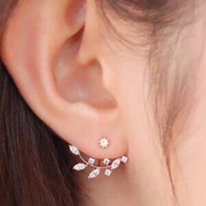 4/$12~Crystal Leaf Earrings